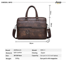 Lade das Bild in den Galerie-Viewer, JEEP BULUO Men Briefcase Leather Handbag【3 Colors】 Blossom Online UG