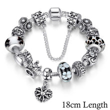 Lade das Bild in den Galerie-Viewer, Silver Charms Bracelet & Bangles With Queen Crown Beads Bracelet for Women