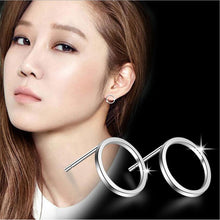Lade das Bild in den Galerie-Viewer, ANENJERY 925 Sterling Silver Simple Geometric Circle Square Triangle Stud Earrings For Women Gift Oorbellen S-E535