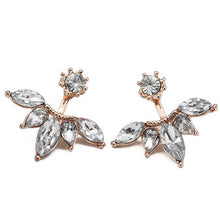 Lade das Bild in den Galerie-Viewer, Elegant Silver Gold Plated Zircon Leaf Ear Stud Earrings For Women