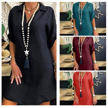 Lade das Bild in den Galerie-Viewer, Robe Chemise Nordique à Manches Courtes ciaovie