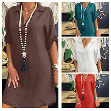 Lade das Bild in den Galerie-Viewer, Robe Chemise Nordique à Manches Courtes ciaovie