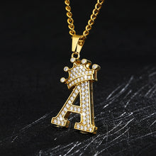 Lade das Bild in den Galerie-Viewer, A-Z Crown Alphabet Pendant Necklace cjdropshipping