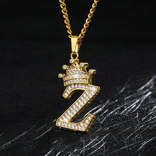 Lade das Bild in den Galerie-Viewer, A-Z Crown Alphabet Pendant Necklace cjdropshipping