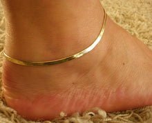 Load image into Gallery viewer, Accessories Jewelry gold chain anklet, Herringbone adjustable charm anklet,ankle leg bracelet,foot jewelry