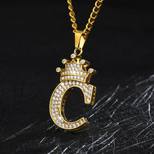 Lade das Bild in den Galerie-Viewer, A-Z Crown Alphabet Pendant Necklace cjdropshipping