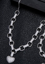 Lade das Bild in den Galerie-Viewer, Micro Inlaid Heart-Shaped Necklace And Bracelet Set cjdropshipping