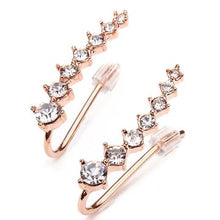 Lade das Bild in den Galerie-Viewer, Italina Rhinestone Crystal Ear Cuff Earrings 18K Rose Gold Plated