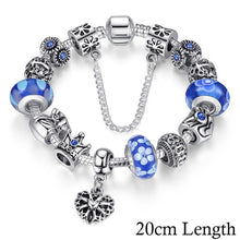 Lade das Bild in den Galerie-Viewer, Silver Charms Bracelet & Bangles With Queen Crown Beads Bracelet for Women