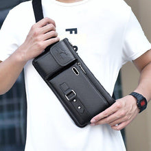 Lade das Bild in den Galerie-Viewer, Men's Leather Sling Bag Chest Shoulder Bag Blossom Online UG
