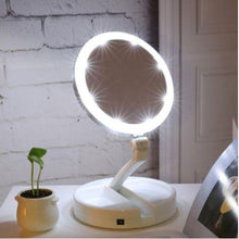 Lade das Bild in den Galerie-Viewer, LED Lighted Folding Vanity Travel Mirror