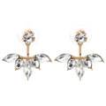 Lade das Bild in den Galerie-Viewer, Elegant Silver Gold Plated Zircon Leaf Ear Stud Earrings For Women