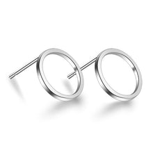 Lade das Bild in den Galerie-Viewer, ANENJERY 925 Sterling Silver Simple Geometric Circle Square Triangle Stud Earrings For Women Gift Oorbellen S-E535