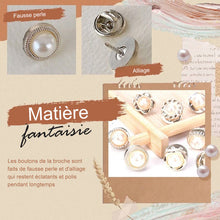 Lade das Bild in den Galerie-Viewer, Ensemble de Boutons de Broche de Couverture de Perles (10 pièces) ciaovie