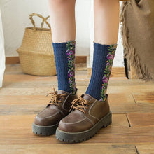 Load image into Gallery viewer, Chaussettes à Fleurs Brodées Vintage (5 paires) ciaovie