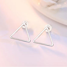 Lade das Bild in den Galerie-Viewer, ANENJERY 925 Sterling Silver Simple Geometric Circle Square Triangle Stud Earrings For Women Gift Oorbellen S-E535