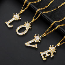 Lade das Bild in den Galerie-Viewer, A-Z Crown Alphabet Pendant Necklace cjdropshipping