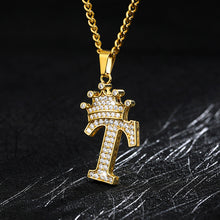 Lade das Bild in den Galerie-Viewer, A-Z Crown Alphabet Pendant Necklace cjdropshipping