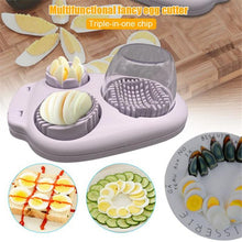 Lade das Bild in den Galerie-Viewer, Multi egg slicer Three-in-one Egg Multi-function Fancy Egg Cutter Food Divider Egg Cutter Tool