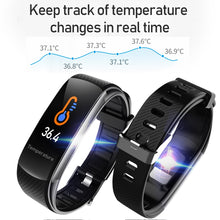 Lade das Bild in den Galerie-Viewer, Smart Watch Waterproof Wristband Body Temperature Monitoring Blood Pressure Heart Rate Smartband Bluetooth Smart Bracelet DSers