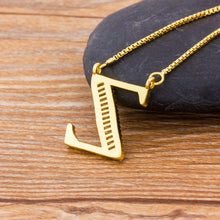 Lade das Bild in den Galerie-Viewer, Top Quality Initial Name Letter Necklace Gold 26 Letters Charm Pendants Micro Pave CZ Copper Chain Jewelry For Women Girls Gifts DSers