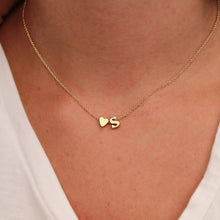 Lade das Bild in den Galerie-Viewer, Tiny Heart Dainty Initial Necklace Gold Silver Color Letter Name Choker Necklace Pendant For Women DSers