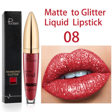Lade das Bild in den Galerie-Viewer, 18 Colors Diamond Shimmer Glitter Lipg Loss Matte To Glitter Liquid Lipstick Waterproof Diamond Pearl Colour Lip Gloss Make Up DSers