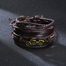 Lade das Bild in den Galerie-Viewer, Handmade Recycled Imitation Braided Wrap Leather Bracelet 4Pcs/ Set DSers