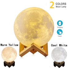 Lade das Bild in den Galerie-Viewer, 16 Color Changing Rechargeable   LED Night Light with 3D Moon Print OMG Shop Zone