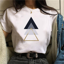 Load image into Gallery viewer, Beautiful geometry printed t shirt women 90s Graphic T-shirt Harajuku Tops Tee Cute Short Sleeve animal tshirt Female Tshirts DSers