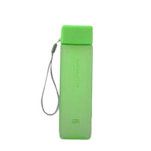 Lade das Bild in den Galerie-Viewer, 1 pcs 450ml transparent square plastic frosted cup outdoor cold juice sports with portable milk rope water cup DSers