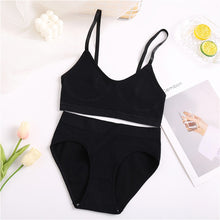 Lade das Bild in den Galerie-Viewer, FINETOO Women Seamless Tops Panties Set Soft Wireless Bra Set Comfortable Bralette Brazilian Underwear Suit Girls Fitness Tops