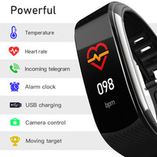 Lade das Bild in den Galerie-Viewer, Smart Watch Waterproof Wristband Body Temperature Monitoring Blood Pressure Heart Rate Smartband Bluetooth Smart Bracelet DSers