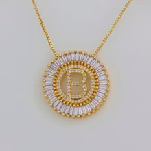 Load image into Gallery viewer, Top Quality 3 Colors 26 initial Letter Necklace Micro Pave CZ Pendant Necklaces Copper Charm Statement Jewelry For Women Gift DSers