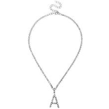 Load image into Gallery viewer, Caraquet Ice out A-Z Letter Initial Pendant Necklace Silver Color Tennis Chain Choker Necklace Female Fashion Statement Jewelry DSers