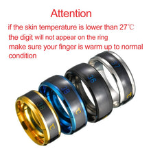 Lade das Bild in den Galerie-Viewer, Smart Sensor Body Temperature Ring Stainless Steel Fashion Display Real-time Temperature Test Finger Ring