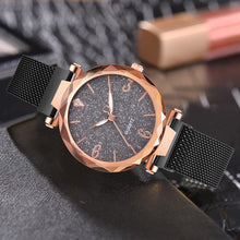 Lade das Bild in den Galerie-Viewer, Rose Gold Women Watch 2021 Top Brand Luxury Magnetic Starry Sky Lady Wrist Watch Mesh Female Clock For Dropship relogio feminino DSers