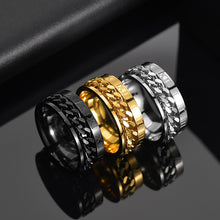 Lade das Bild in den Galerie-Viewer, Letdiffery Cool Stainless Steel Rotatable Men Ring High Quality Spinner Chain Punk Women Jewelry for Party Gift DSers