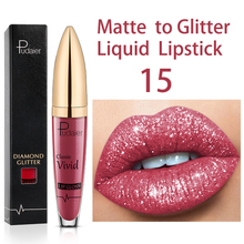 Lade das Bild in den Galerie-Viewer, 18 Colors Diamond Shimmer Glitter Lipg Loss Matte To Glitter Liquid Lipstick Waterproof Diamond Pearl Colour Lip Gloss Make Up DSers