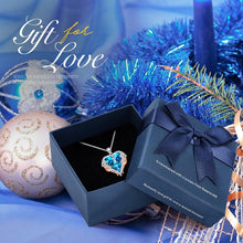 Lade das Bild in den Galerie-Viewer, Silver Necklace Embellished with Crystals Necklace Angel Wings Heart Pendant Valentines Gift DSers