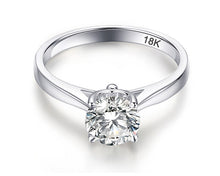 Lade das Bild in den Galerie-Viewer, With Certificate 18K White Gold 2.0ct Round Cut Zirconia Diamond Solitaire Ring Wedding Engagement Rings for Women