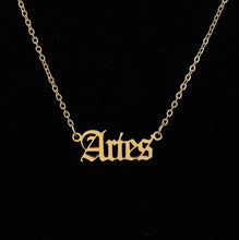 Lade das Bild in den Galerie-Viewer, Constellation Zodiac Necklaces Jewelry for Women Antique Style Designed Letter Taurus Aries Necklaces Collier