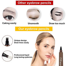 Lade das Bild in den Galerie-Viewer, 4 Points Eyebrow Pen 5 Colors Liquid Brow Pencil Dark Brown Microblading Eyebrow Pencil Waterproof Eyebrow Tattoo Pen Cosmetic DSers