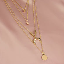 Lade das Bild in den Galerie-Viewer, Collier Chain Necklace Multilayer Moon Alloy Metal Disc Gold Pendant Necklace For Women New Trend Female Jewelry Collar DSers