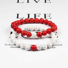 Lade das Bild in den Galerie-Viewer, Set Bracelet Couples Distance Black White Natural Lava Stone Tiger Eye Beaded Yoga Bracelets for Men Women Elastic Rope Jewelry DSers