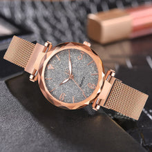 Lade das Bild in den Galerie-Viewer, Rose Gold Women Watch 2021 Top Brand Luxury Magnetic Starry Sky Lady Wrist Watch Mesh Female Clock For Dropship relogio feminino DSers