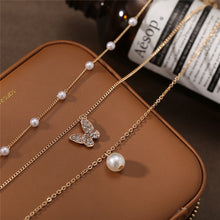 Lade das Bild in den Galerie-Viewer, 17KM Trendy Multilayered Butterfly Pearl Necklace For Women Fashion Sun Star Gold Pearl Choker Necklaces 2021 Trend Jewelry Gift DSers