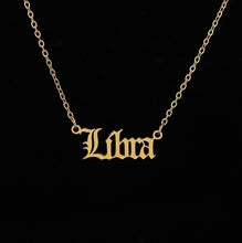 Lade das Bild in den Galerie-Viewer, Constellation Zodiac Necklaces Jewelry for Women Antique Style Designed Letter Taurus Aries Necklaces Collier