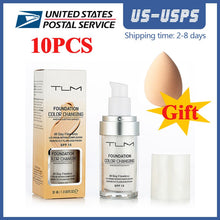 Lade das Bild in den Galerie-Viewer, TLM Liquid Foundation Temperature Change Complexion Concealer Hydrating Makeup Coverage Base Primer 10pc OMG Shop Zone