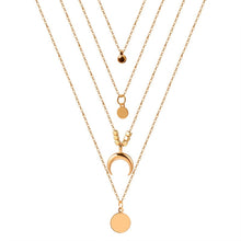 Lade das Bild in den Galerie-Viewer, Collier Chain Necklace Multilayer Moon Alloy Metal Disc Gold Pendant Necklace For Women New Trend Female Jewelry Collar DSers